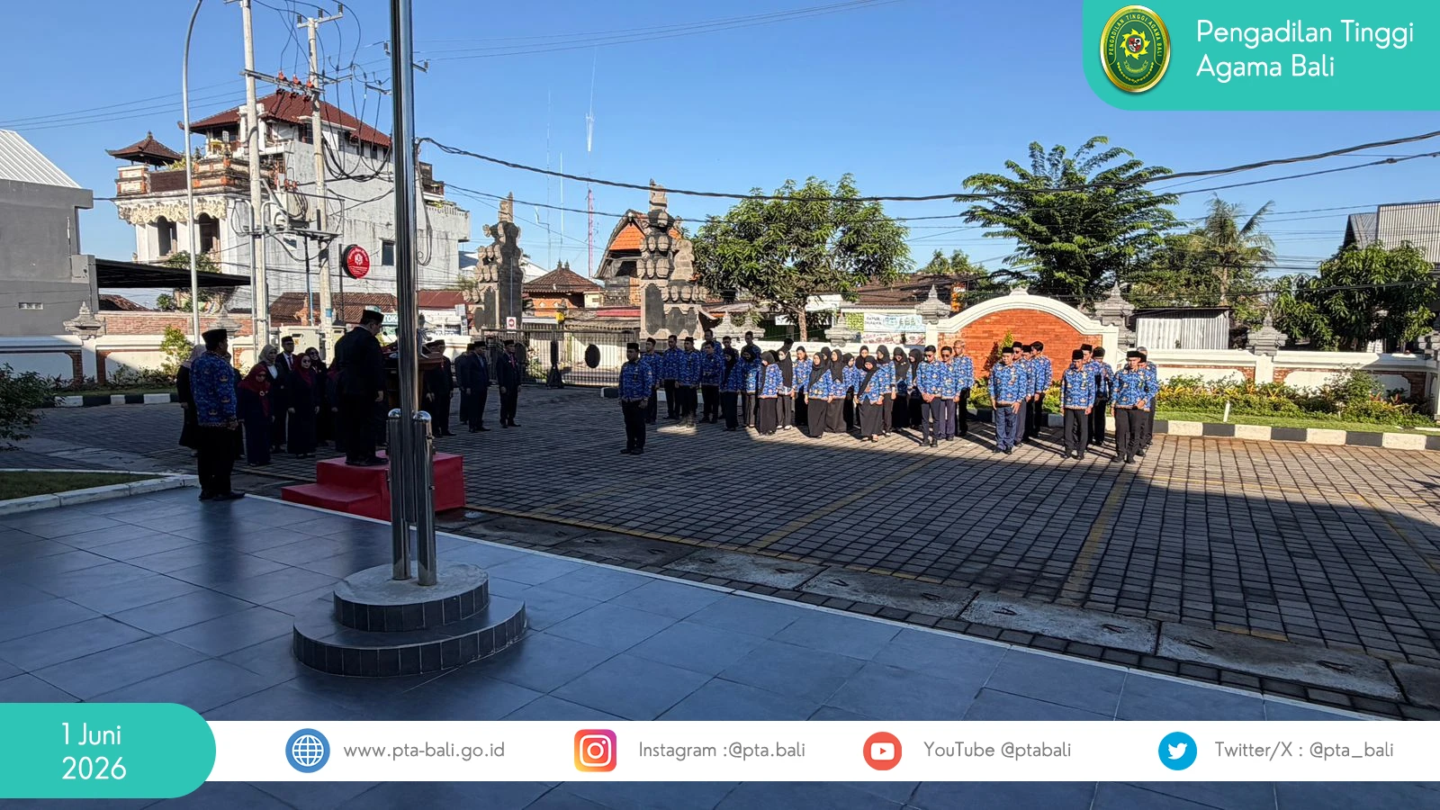 Pengadilan Tinggi Agama Bali Gelar Upacara Peringatan Hari Lahir Pancasila Tahun 2026