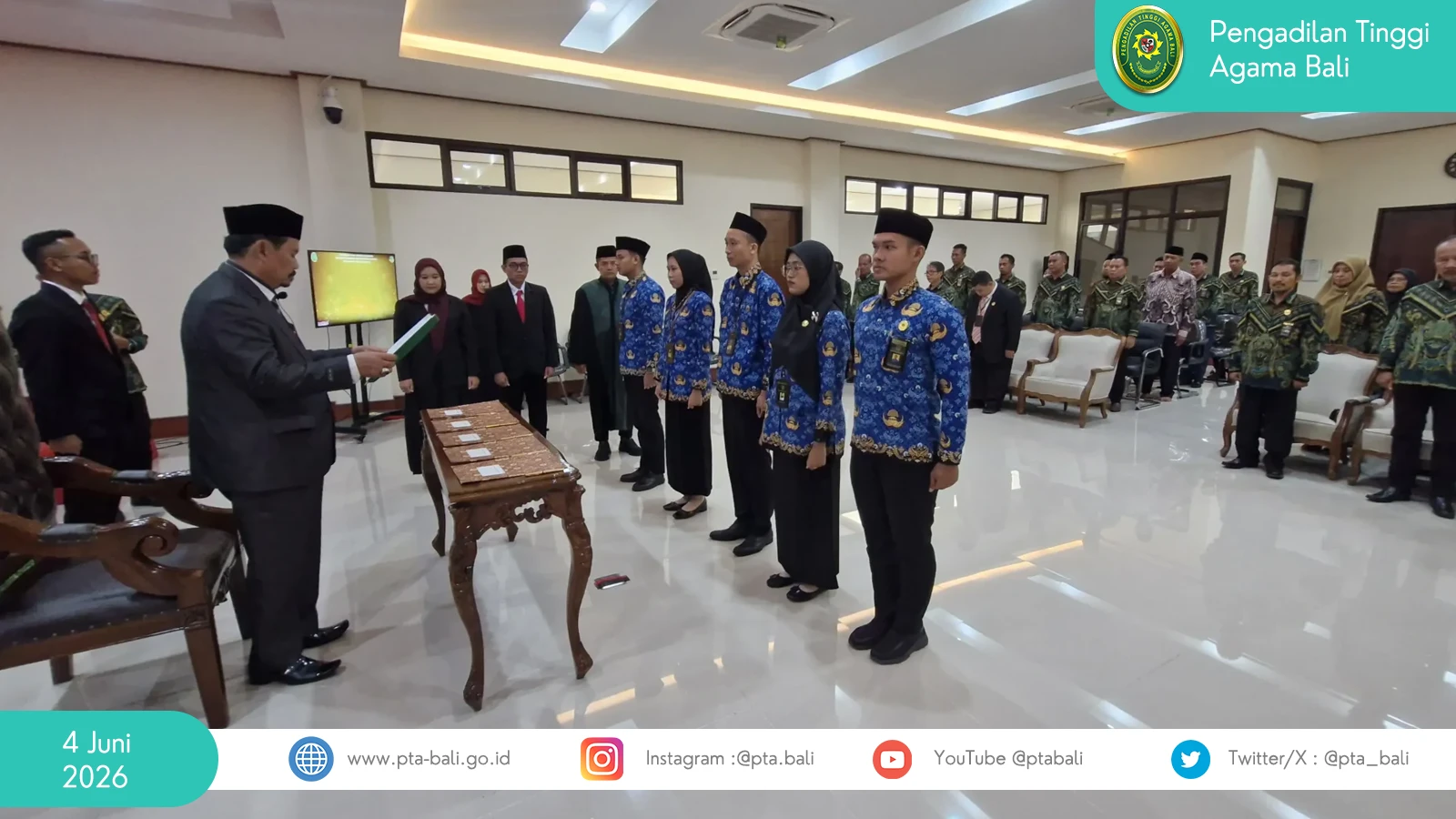 Pengadilan Tinggi Agama Bali Gelar Pengambilan Sumpah Pegawai Negeri Sipil Tahun 2026